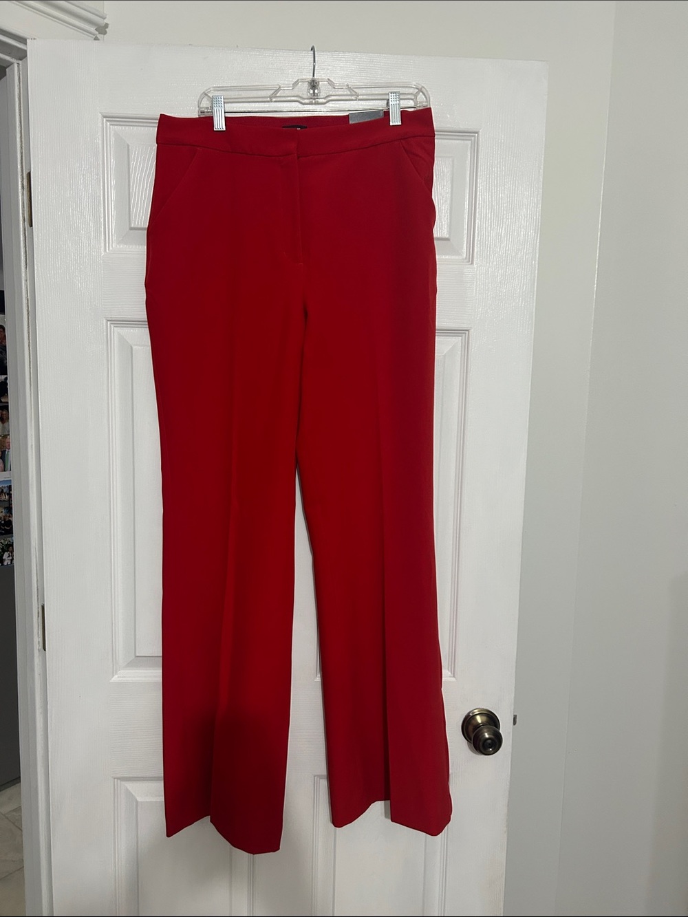 Express Red Wide-Leg Dress Pants